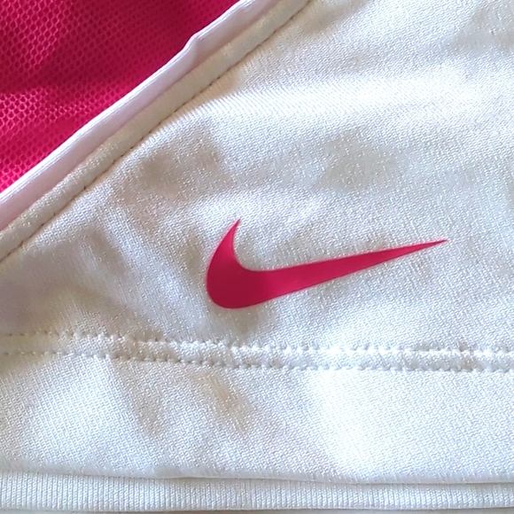 Nike Pink & White Tennis Skirt with built-in shorts and mesh overlay - Picture 2 of 6